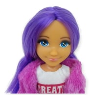 Ankiki Moda İkonu Bebek Figür 13 cm - Mor lı "Great" Stil (Etekli Kombin) - 1 ADET