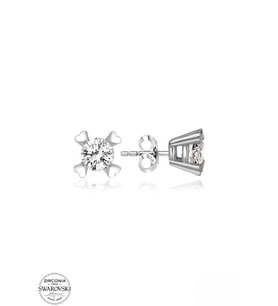 SWAROVSKİ TAŞLI  ZİRCONİA PIRLANTA MONTÜR TEK TAŞ 925 AYAR GÜMÜŞ KÜPE