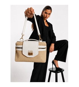 GLANZIA Aura Bordeaux Straw Bag Bordo Hasır Kadın Omuz ve Çapraz Askılı Çanta Şık Günlük Kullanım
