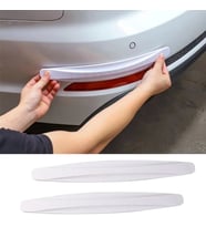 Beyaz 2 Adet Oto Tampon Koruyucu Araba Tampon Koruyucu  Karbon Desenli Tampon Ko