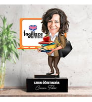 Kadın İngilizce Öğretmenlerine Hediye Karikatürlü Biblo