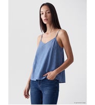 LCW EVERYDAY İndigo V Yaka İp Askılı Bluz