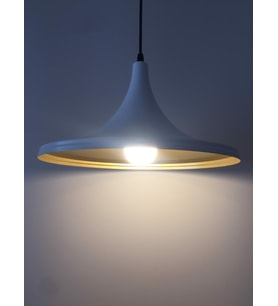 MYLİGHTS  RETRO BEYAZ İÇİ SARI METAL SARKIT 36 CM (Siyah)