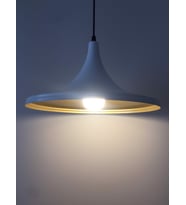 MYLİGHTS  RETRO BEYAZ İÇİ SARI METAL SARKIT 36 CM (Siyah)