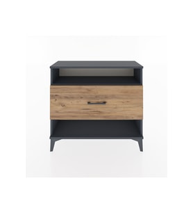 Arges Şifonyer Tek Raflı Tek Çekmeceli 88x30x80 Antrasit-Çam