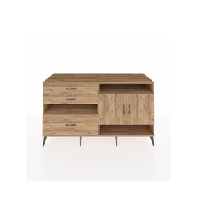 Kronos Konsol 4 Raflı 3 Çekmeceli 2 Kapaklı 176x59x99 Çam-Çam