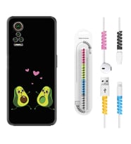 General Mobile GM 21 Pro GM 22 Pro Plus Kılıf Kablo Koruma Spiral Silikon Aşık Avokadolar 1642