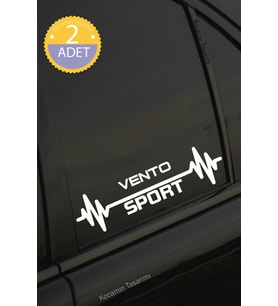 Volkswagen Vento Nabız Kalp Atışı Ritim Vento Araç Uyumlu Oto Sticker 2 Adet Beyaz 20*7CM