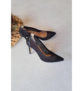 036 4268 Topukla Kadın 8 cm Topuklu Taşlı Abiye Ayakkabı