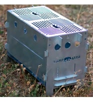 Kamp Ayısı® PyroWide™ Geniş Katlanır Metal Ateş Kutusu - 2mm Gri Galvaniz Çelik,