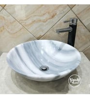 Sipahi Marble Marmara Pijamalı Mermer Çanak Lavabo