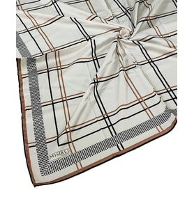 Mısırlı Eşarpları Cocoon Twill Eşarp (Beyaz - Gold)
