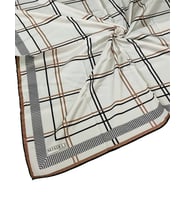 Mısırlı Eşarpları Cocoon Twill Eşarp (Beyaz - Gold)
