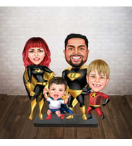 KİŞİYE ÖZEL AİLE KARİKATÜR süper kahraman aile BİBLO