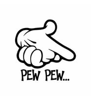 Pew Pew Araba Stickeri siyah 18x18 CM (Siyah-Siyah)