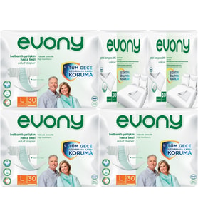 Evony Hasta Bezi Yetişkin Bel Bantlı Tekstil Yüzey L-Büyük 90 Adet + Yatak Koruyucu Örtü 60 Adet