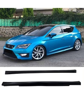 Seat Leon Mk3 Aero Yan Marşpiyel Seti Plastik 2 Adet Mat Siyah 2012-2020 karlık+ek+bodykit