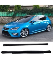 Seat Leon Mk3 Aero Yan Marşpiyel Seti Plastik 2 Adet Mat Siyah 2012-2020 karlık+ek+bodykit