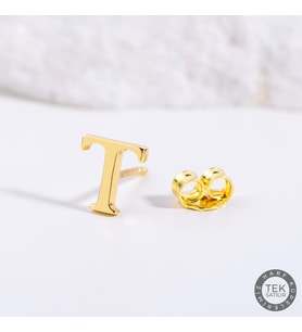14 Ayar Altın T Harf Küpe 0,42 gr