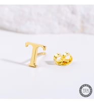 14 Ayar Altın T Harf Küpe 0,42 gr