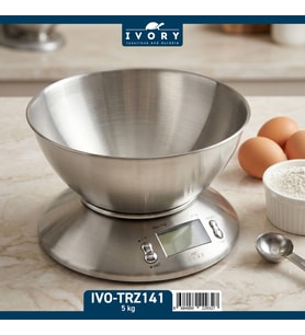IVORY 5 KG ÇELİK HAZNELİ MUTFAK TERAZİSİ