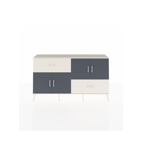 Arges Konsol 3 Raflı 2 Çekmeceli 4 Kapaklı 176x30x99 Aytaşı-Antrasit/Aytaşı