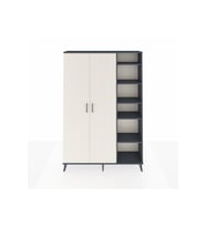 Arges Dolap 7 Raflı 2 Kapaklı Tek Askılı 132x30x195 Antrasit-Aytaşı/Antrasit