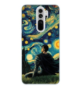 Redmi Note 8 Pro Uyumlu Berserk The Starry Night Tasarımlı Şeffaf Telefon Kılıfı