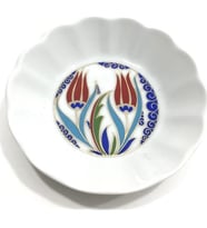 PORLAND PORSELEN 6'LI 127912 LALEHAN ÇAY TABAĞI (Beyaz)