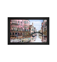 Manzara Temalı Kanvas Tablo 80 x 110 cm Siyah Çerçeve