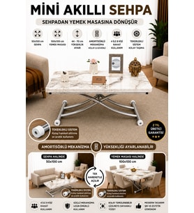 Akıllı Sehpa Üst Tabla Mdf Oval Köşe Alt Krom Kaplama