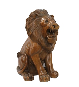 Ahşap Aslan Figürü 50 cm (Çok Renkli)
