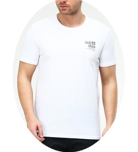 Adidas EF-3991 Erkek Battal Pamuklu Cotton T-Shirt  (Beyaz)