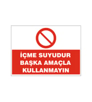 İçme suyu, isg uyarı levhası