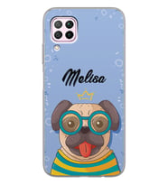 Huawei Gözlüklü Köpek Tasarımlı Şeffaf Telefon Kılıfı