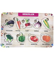Farbu Oyuncak Sebzeler 9 Pcs Eğitici Ahşap Puzzle FBP20