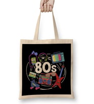 Awesome Retro 80s Vintage Throwback Novelty Bez Çanta Uzun Saplı