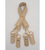 Angel Çanta Aksesuar Gerçek Deri 55 Cm Misu Model Çift Sap Ham Renk Light Gold Metal