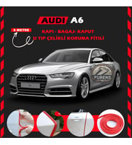 Audi A6  Oto Araç Kapı Koruma Fitili 5metre Parlak Kırmızı Renk