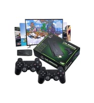 Gaming Atari Kablosuz Çift Kollu Retro 2000 Oyun 2.4G Game Stick 32 GB Hafızalı (Siyah)