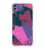 Huawei Y9 2019 Uyumlu Kamera korumalı Kapak Brushstroke Tasarımlı  Şeffaf Kılıf