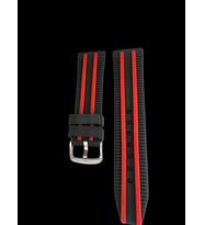 A-35 Silikon Kordon - BL-RED 24MM (Siyah-Kırmızı)