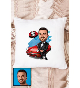 Erkeğe Hediye Karikatürlü Kişiye Özel Yastık
