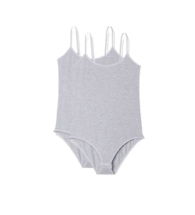 2 Adet İp Askılı Kadın Çıtçıtlı Body Gri