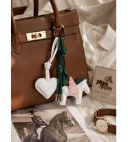 3’lü Deri Çanta Charm Seti – Kalp & At Figürlü Kore Tarzı Çanta Aksesuarı Bag Charm Anahtarlık