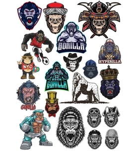 Goril Sticker Set-7 13 Parça Telefon, Tablet, Defter, Laptop Sticker