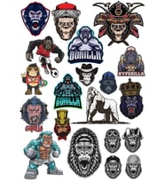 Goril Sticker Set-7 13 Parça Telefon, Tablet, Defter, Laptop Sticker