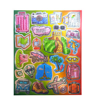 Metalik Sticker Stiker Defter Planlayıcı Etiket (QS004)-25x20 cm- Tatil Paris