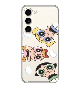 Samsung Galaxy S23 Uyumlu Powerpuff KIzlar Tasarımlı Şeffaf Telefon Kılıfı