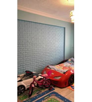 Renkli Duvarlar Kendinden Yapışkanlı Sünger Gri Tuğla Duvar Paneli 70x77 cm 6 Adet